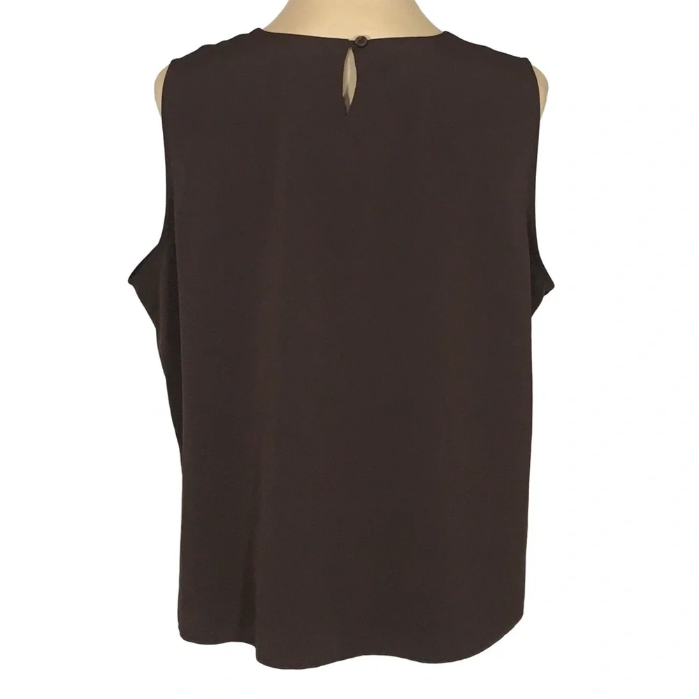 Notations Brown Layering Office Sleeveless Top, Women's XL - Picture 3 of 8